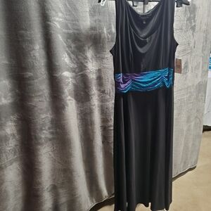 Perceptions Black Cowl Neck Sleeveless Midi Dress